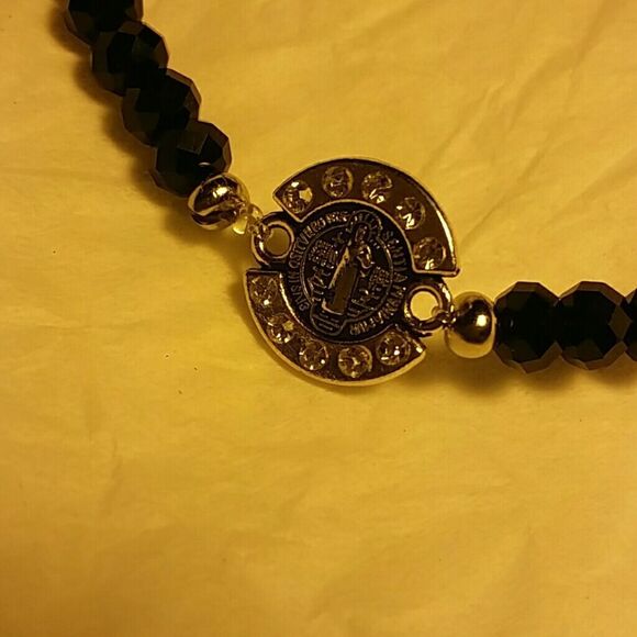 St. Benedict crystal silver bracelet - Picture 2 of 3